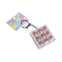 High-Transparency Glow Stress-Relief Nine-Grid Key Clip - Red